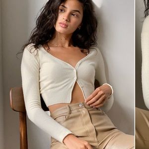 Aritzia Wilfred Santorini cardigan in birch